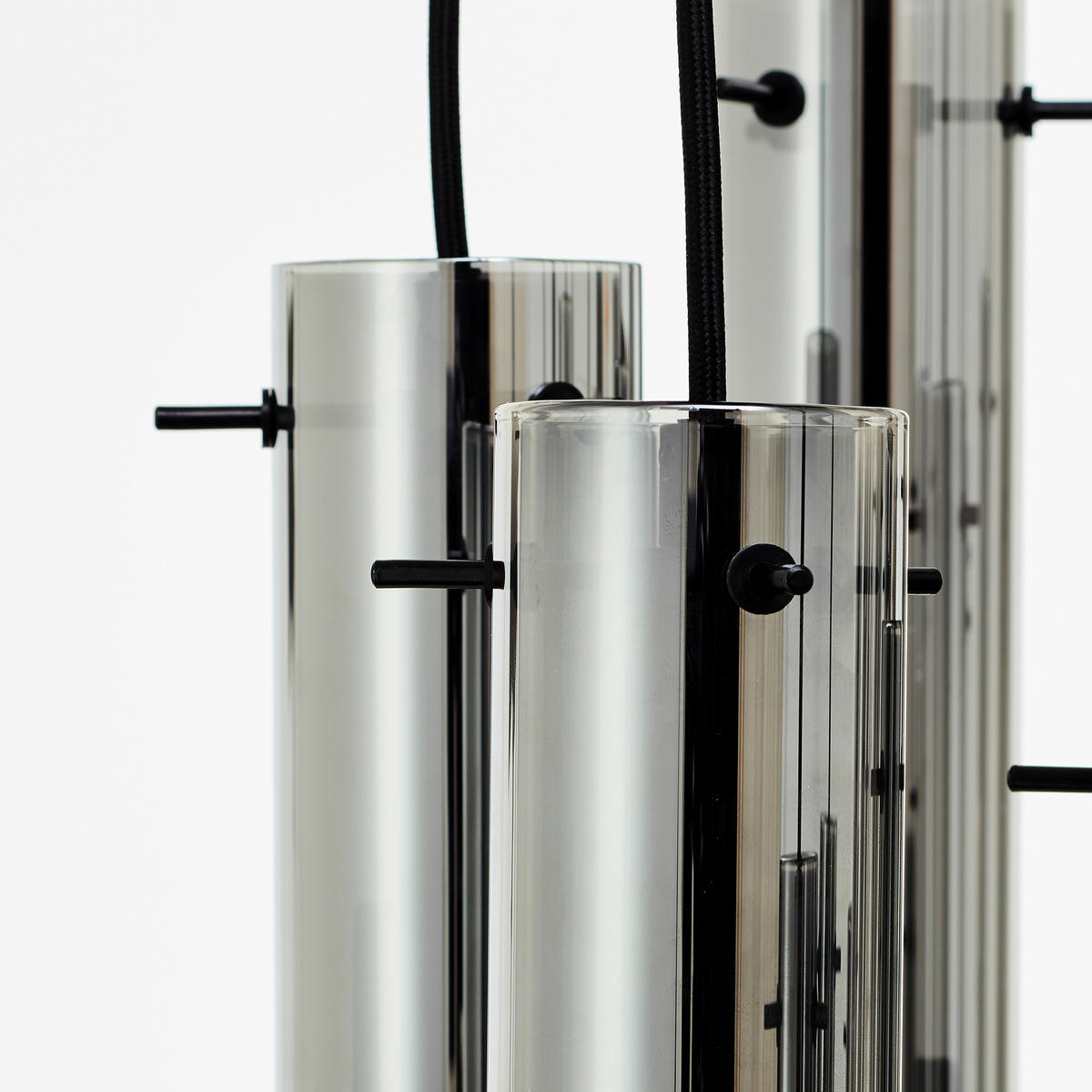 HÄNGELEUCHTE 52/199 cm    - Schwarz/Grau, Design, Glas/Metall (52/199cm) - Brilliant