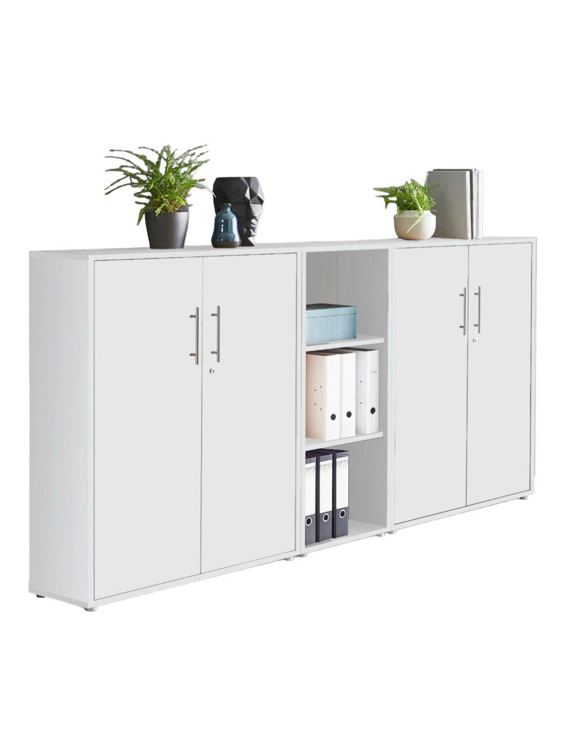 Mid.you Aktenschrank Office Edition - SW Set 8 Weiß 213x114x33 cm