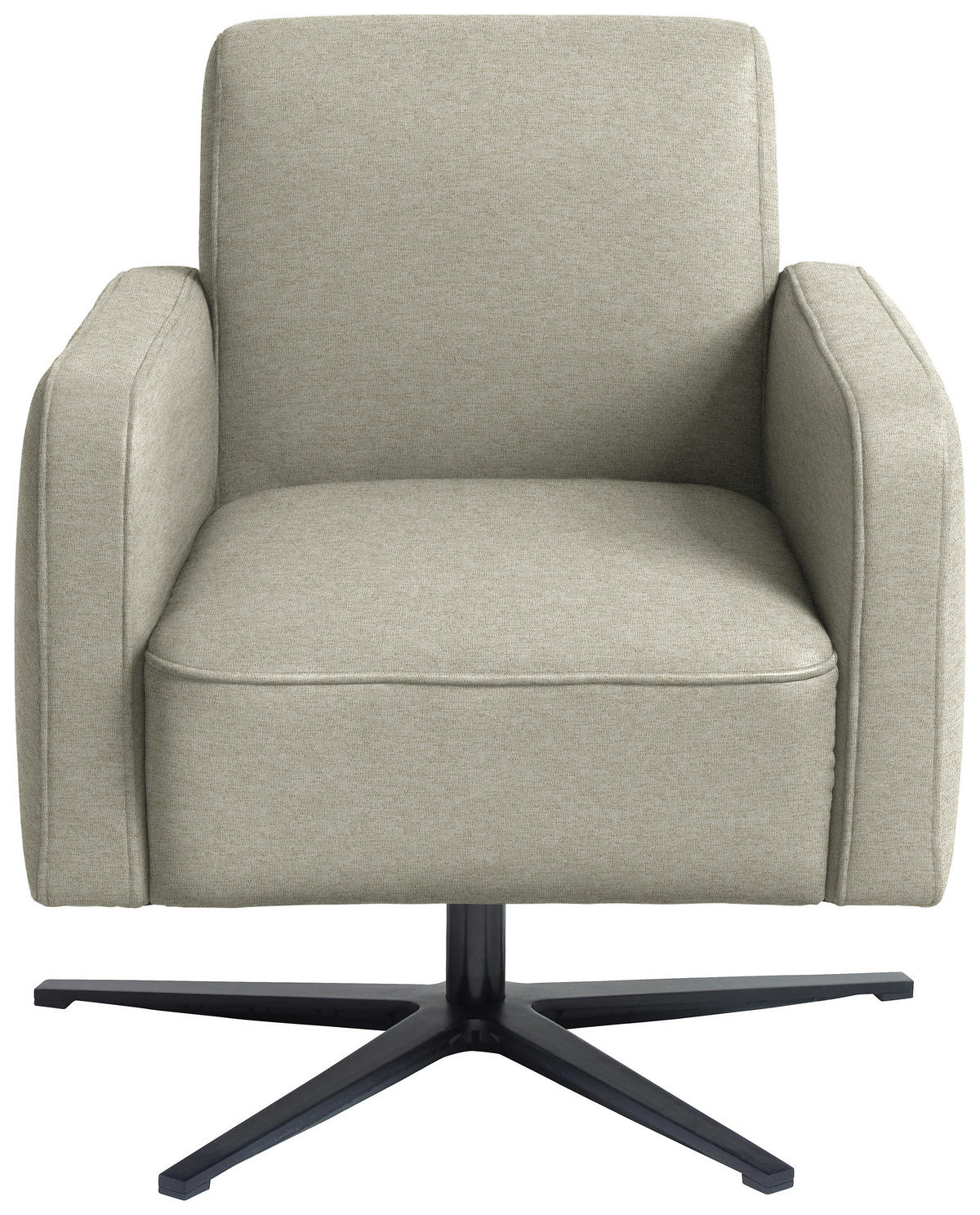 DESIGNSESSEL Flachgewebe Beige  - Beige/Schwarz, Design, Textil/Metall (73/84/82cm) - Johann Jakob