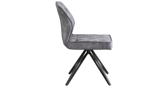 STUHL   Webstoff  Grau, Schwarz  - Schwarz/Grau, Design, Textil/Metall (50/85/60cm) - Carryhome