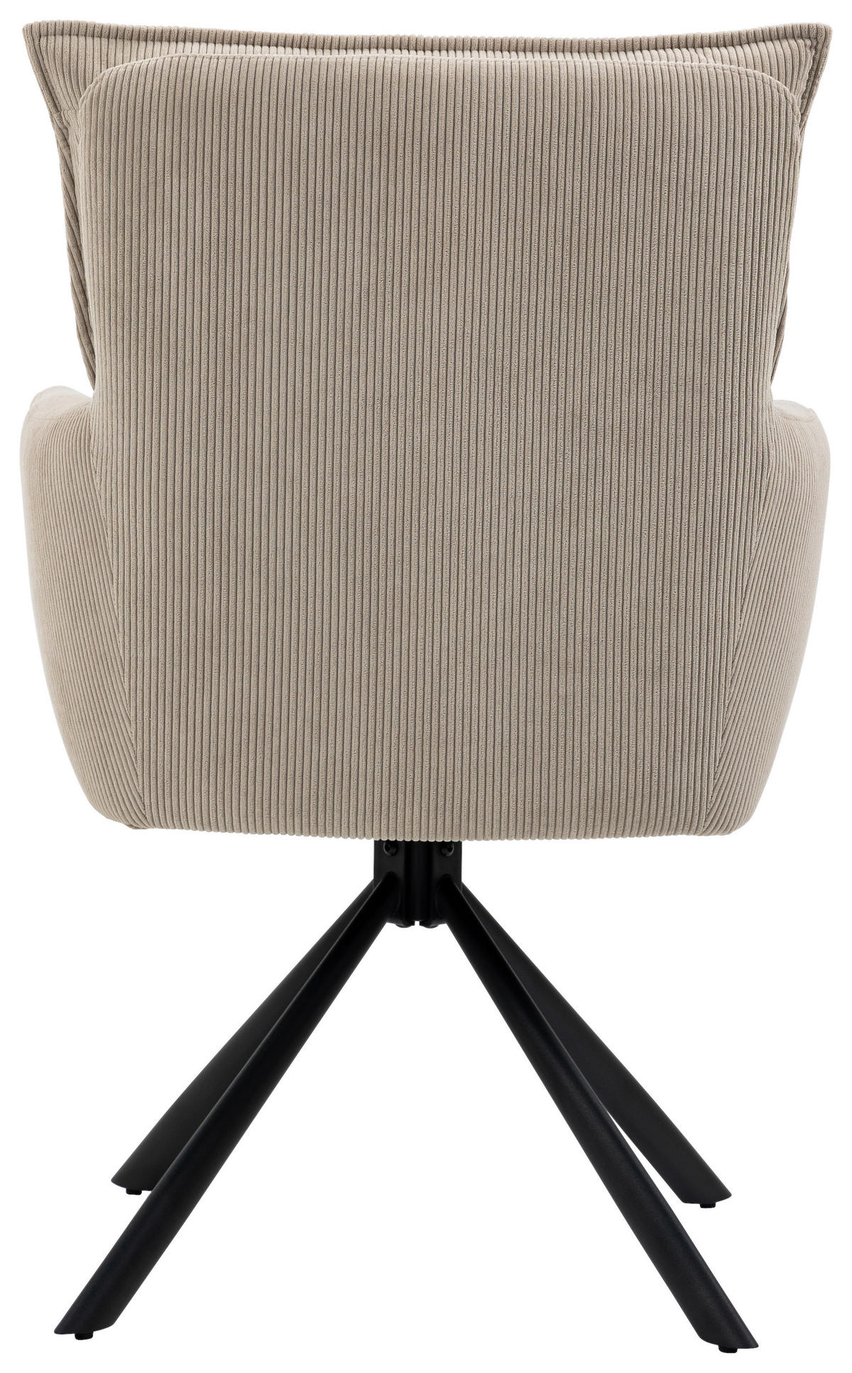 ARMLEHNSTUHL  in Eisen Cord  - Hellbraun/Schwarz, Design, Textil/Metall (60/95/67cm) - Novel