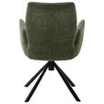 ARMLEHNSTUHL  , Stoffauswahl, Typenauswahl, Sitzfläche 360° drehbar, Gestellauswahl  , Flachgewebe  ,  - Schwarz/Olivgrün, Design, Textil/Metall (60/87/61cm) - Novel