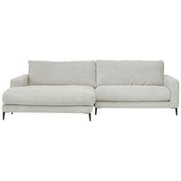 ECKSOFA Hellgrau Cord  - Hellgrau/Schwarz, Design, Textil/Metall (190/272cm) - Pure Home Lifestyle