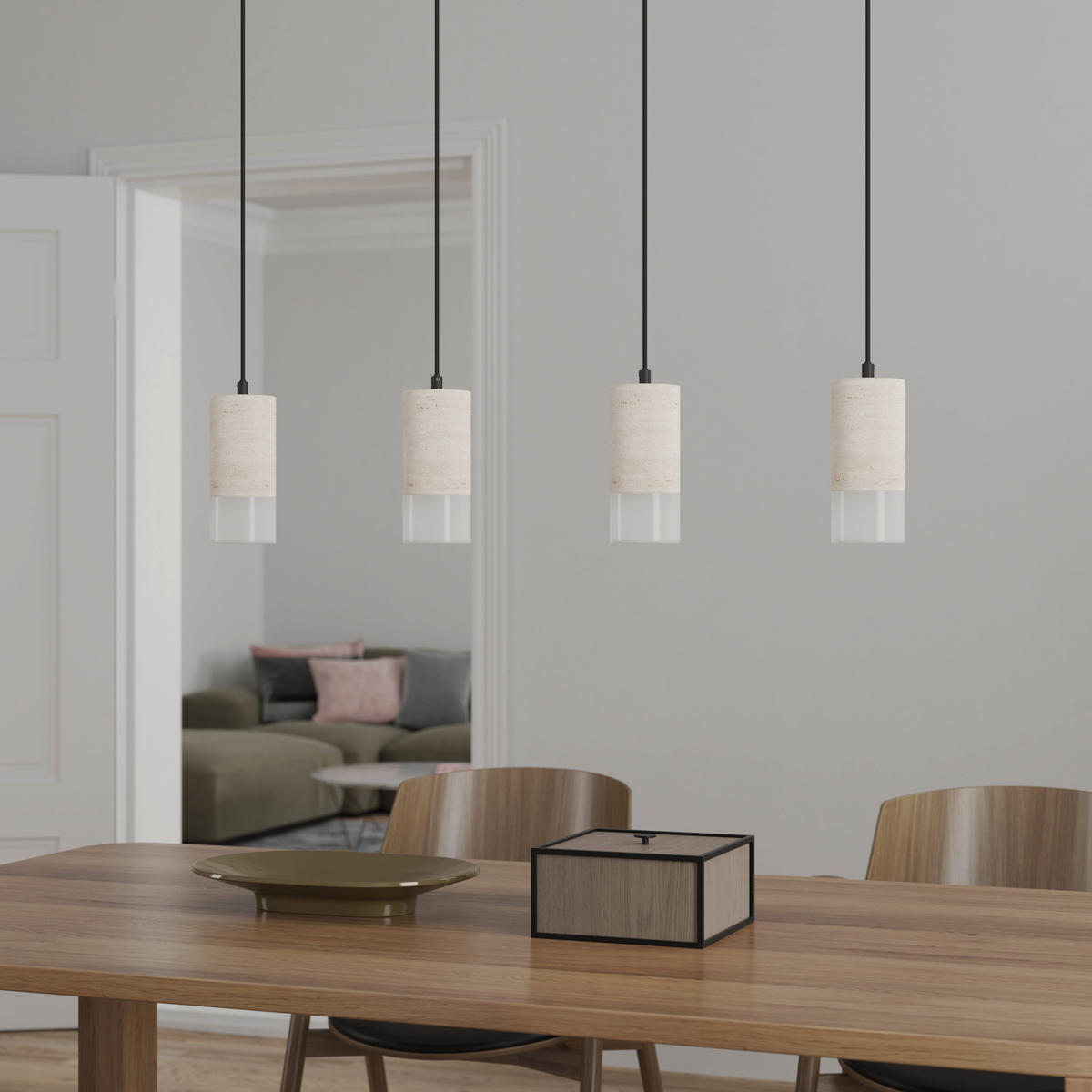 LED-HÄNGELEUCHTE 86/8/150 cm  - Pinienfarben, Design, Kunststoff/Stein (86/8/150cm) - Dieter Knoll