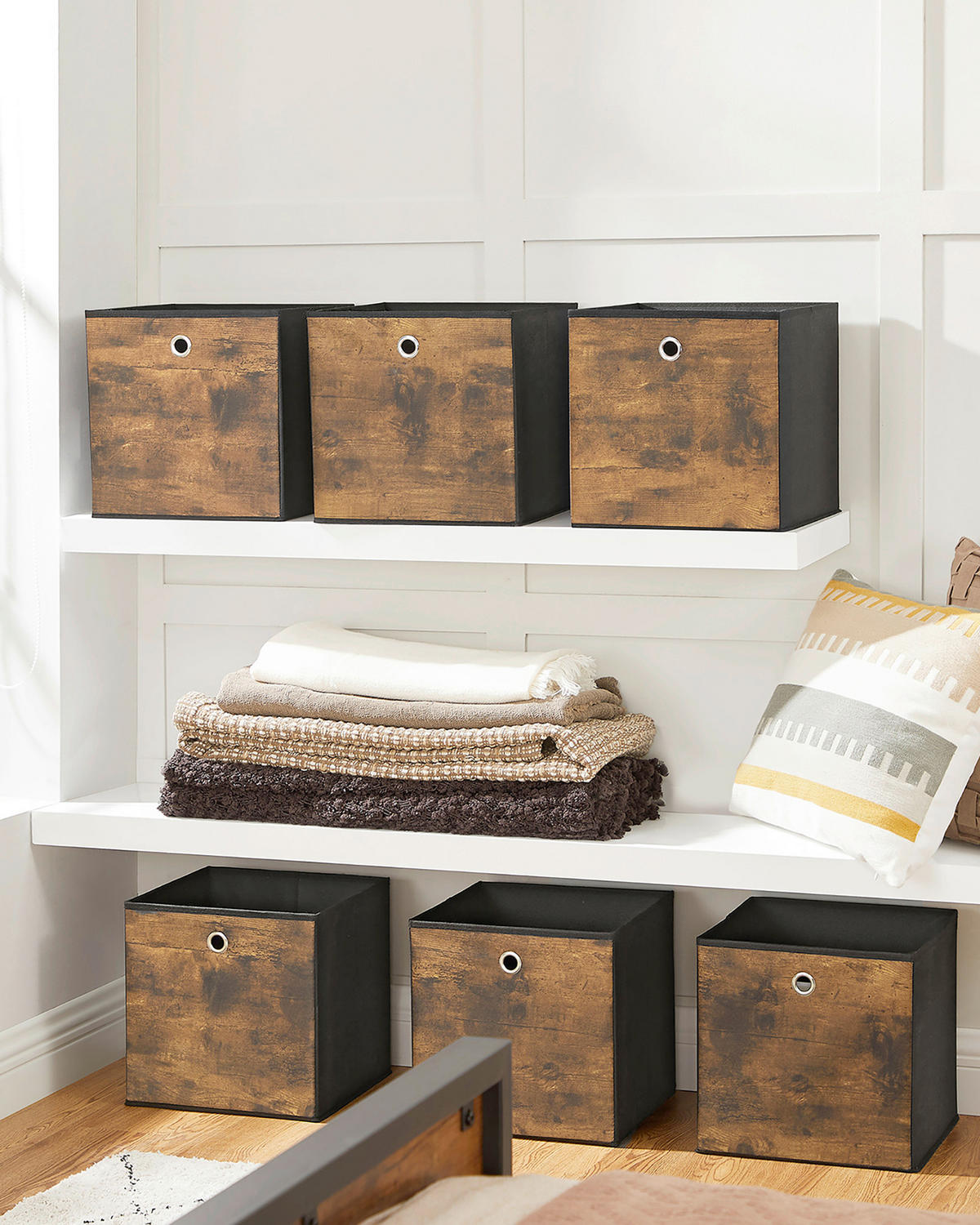 FALTBOX 30/30/30 cm  - Beige, Basics, Textil (30/30/30cm)