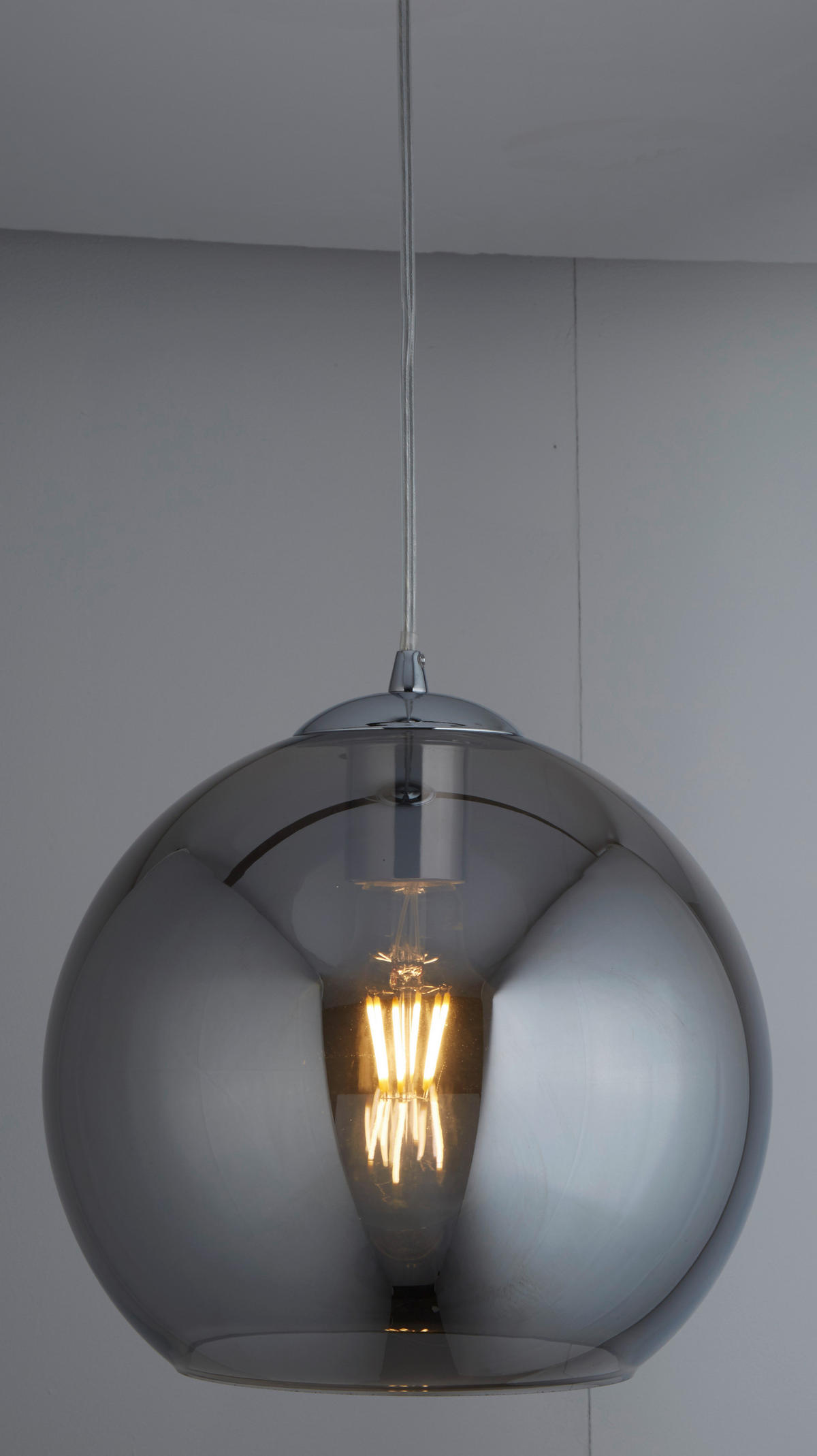 HÄNGELEUCHTE 25/120 cm  - Chromfarben, Trend, Glas/Metall (25/120cm) - Searchlight