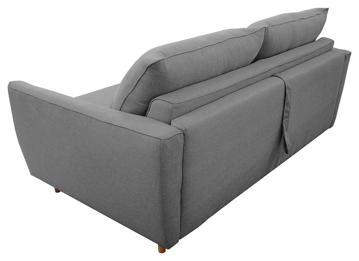 SCHLAFSOFA in Textil Dunkelgrau  - Dunkelgrau/Buchefarben, Design, Holz/Textil (195/90/102cm) - Livetastic