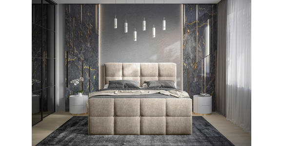 BOXBETT 180/200 cm  in Taupe  - Taupe/Chromfarben, MODERN, Holz/Holzwerkstoff (180/200cm) - Esposa