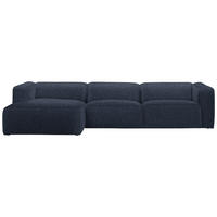 ECKSOFA Webstoff Blau  - Blau/Schwarz, Design, Kunststoff/Textil (163/332cm) - Stylife