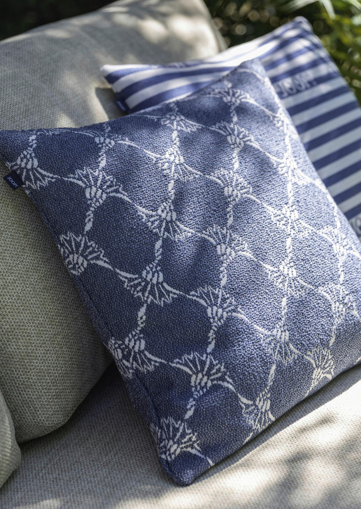 OUTDOOR-KISSEN  - Blau, Design, Textil (50/50cm) - Joop!