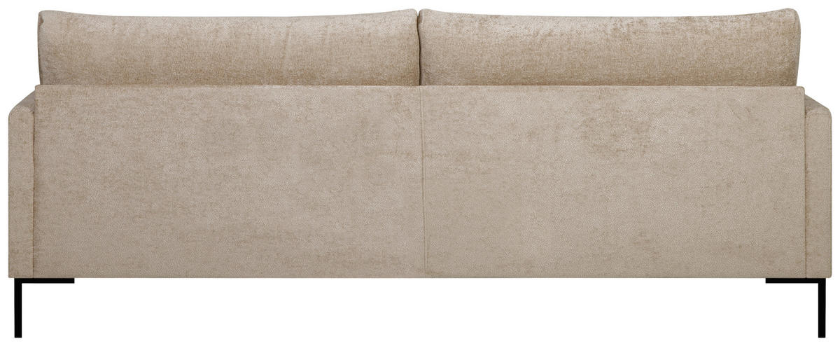 3,5-SITS SOFFA i tyg beige  - beige/svart, Klassisk, metall/textil (211/78/87cm) - Hom`in