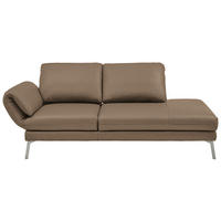 RÉCAMIERE in Echtleder Hellbraun  - Chromfarben/Hellbraun, Design, Leder/Metall (209/85-109/95-16cm) - Dieter Knoll