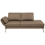 RÉCAMIERE in Echtleder Hellbraun  - Chromfarben/Hellbraun, Design, Leder/Metall (209/85-109/95-16cm) - Dieter Knoll