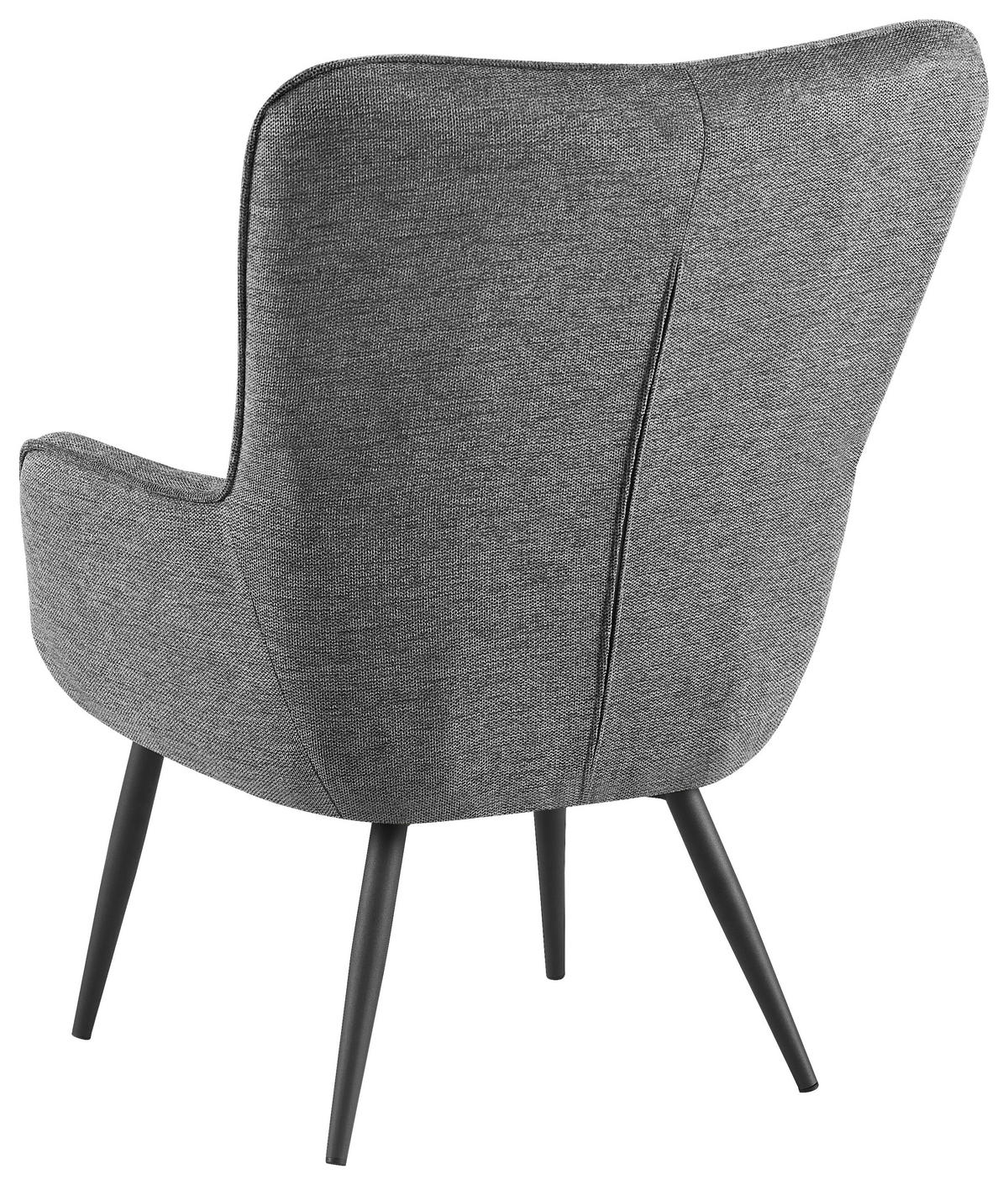 SESSEL in Webstoff Grau  - Grau, Design, Textil/Metall (73/98/79cm) - Ti'me