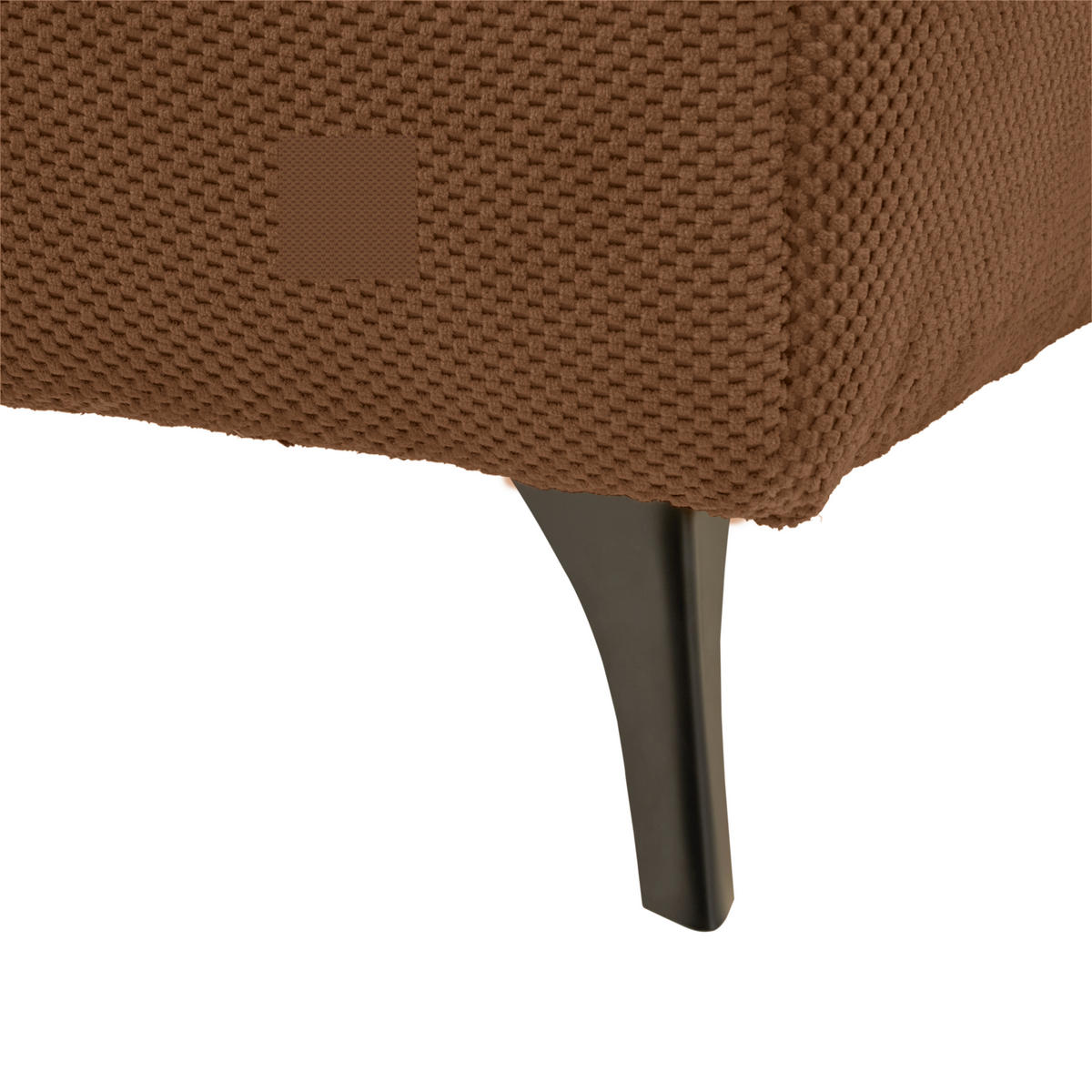 ECKSOFA in Struktur, Plüsch Rostfarben  - Rostfarben/Schwarz, Design, Textil/Metall (287/197cm) - Stylife