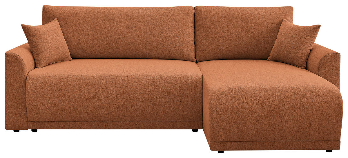 ECKSOFA KIMMY Rostfarben Flachgewebe Zierkissen, Rückenkissen, Bettkasten  - Rostfarben/Schwarz, Design, Kunststoff/Textil (233/146cm) - P & B