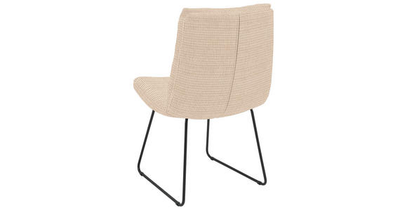 STUHL - Creme/Schwarz, Design, Textil/Metall (50/90/68cm) - Valnatura