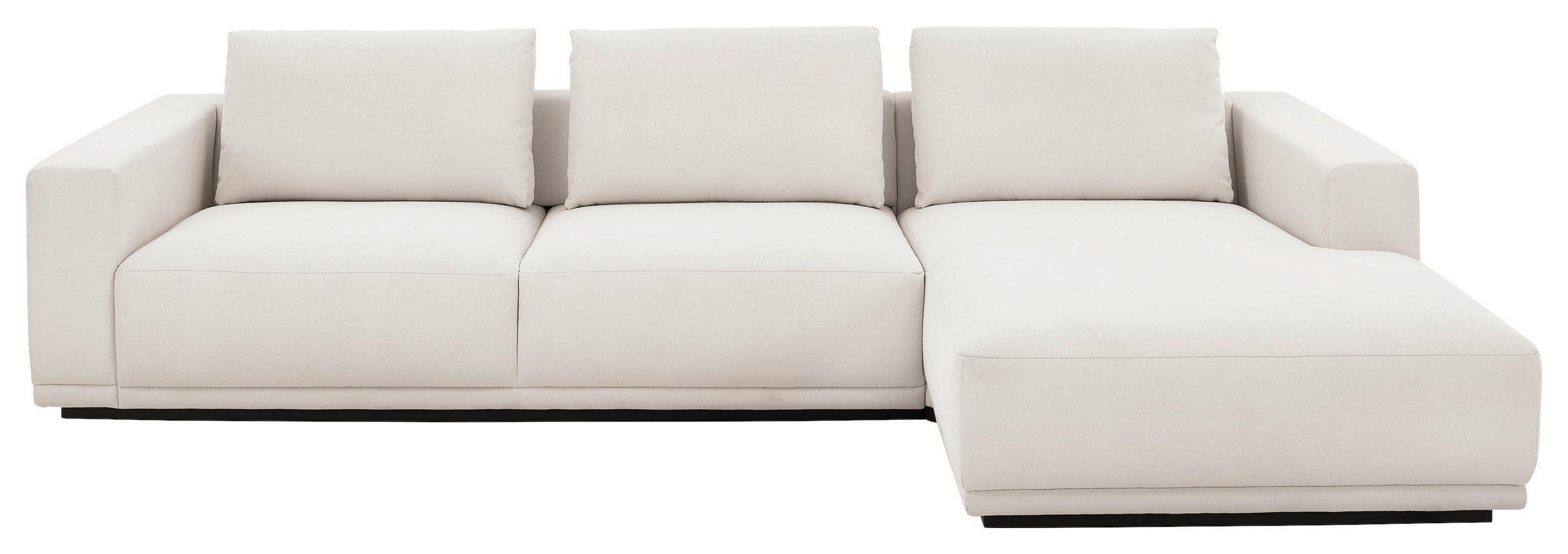 ECKSOFA Ottomane rechts, Eckteil  Weiß Chenille  - Schwarz/Weiß, Design, Kunststoff/Textil (316/166cm) - Musterring