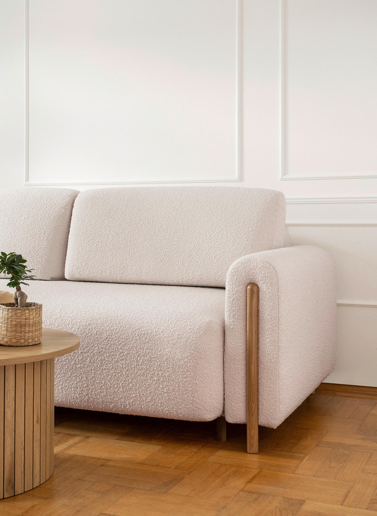 SCHLAFSOFA Beige  - Eichefarben/Beige, Design, Holz/Textil (244/97/97cm) - MID.YOU