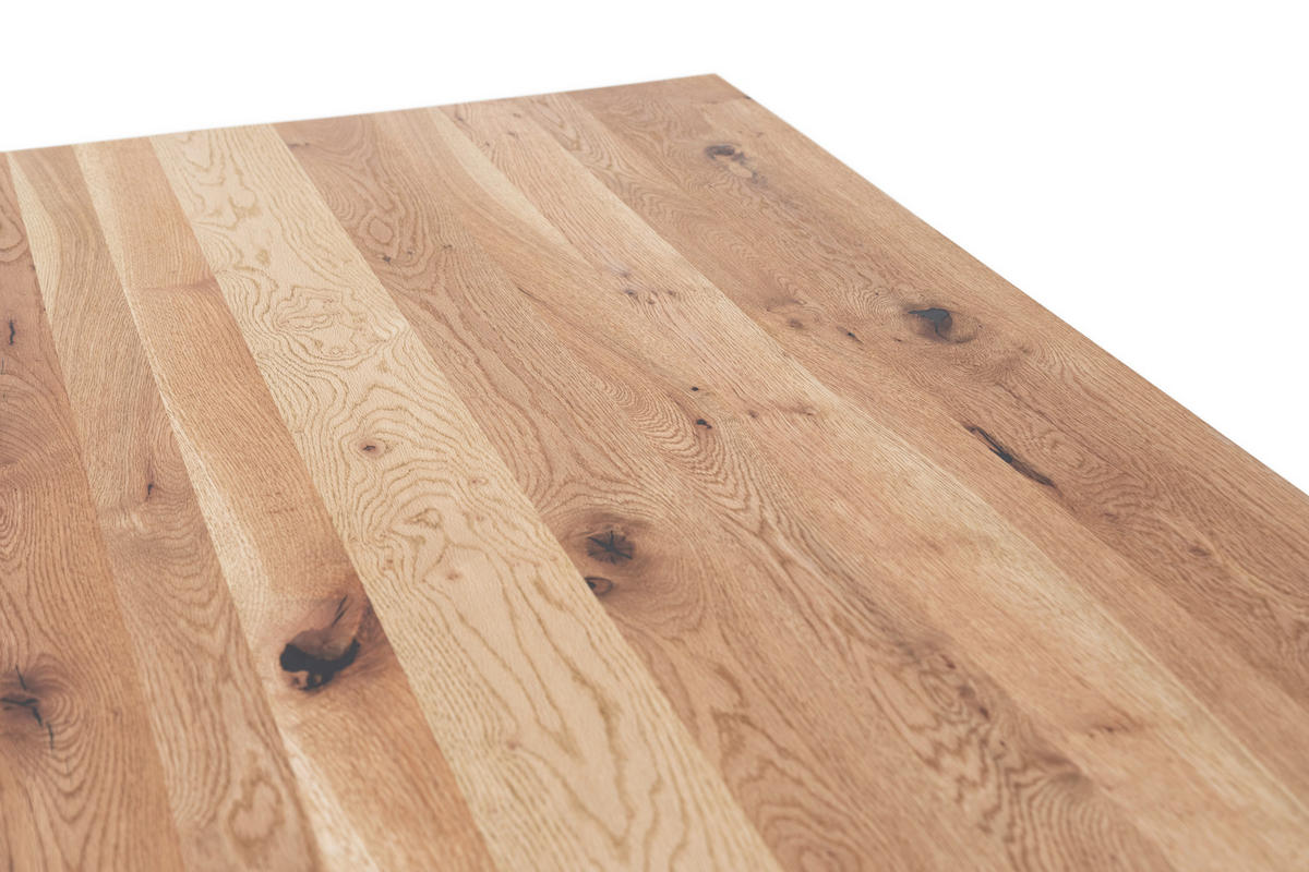 ESSTISCH in Holz 160/90/74 cm  - Eichefarben/Schwarz, KONVENTIONELL, Holz/Metall (160/90/74cm) - MID.YOU