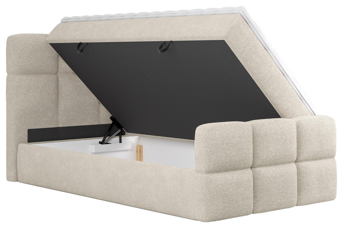 BOXBETT 120/200 cm  in Beige  - Beige/Schwarz, Design, Holzwerkstoff/Kunststoff (120/200cm) - Xora