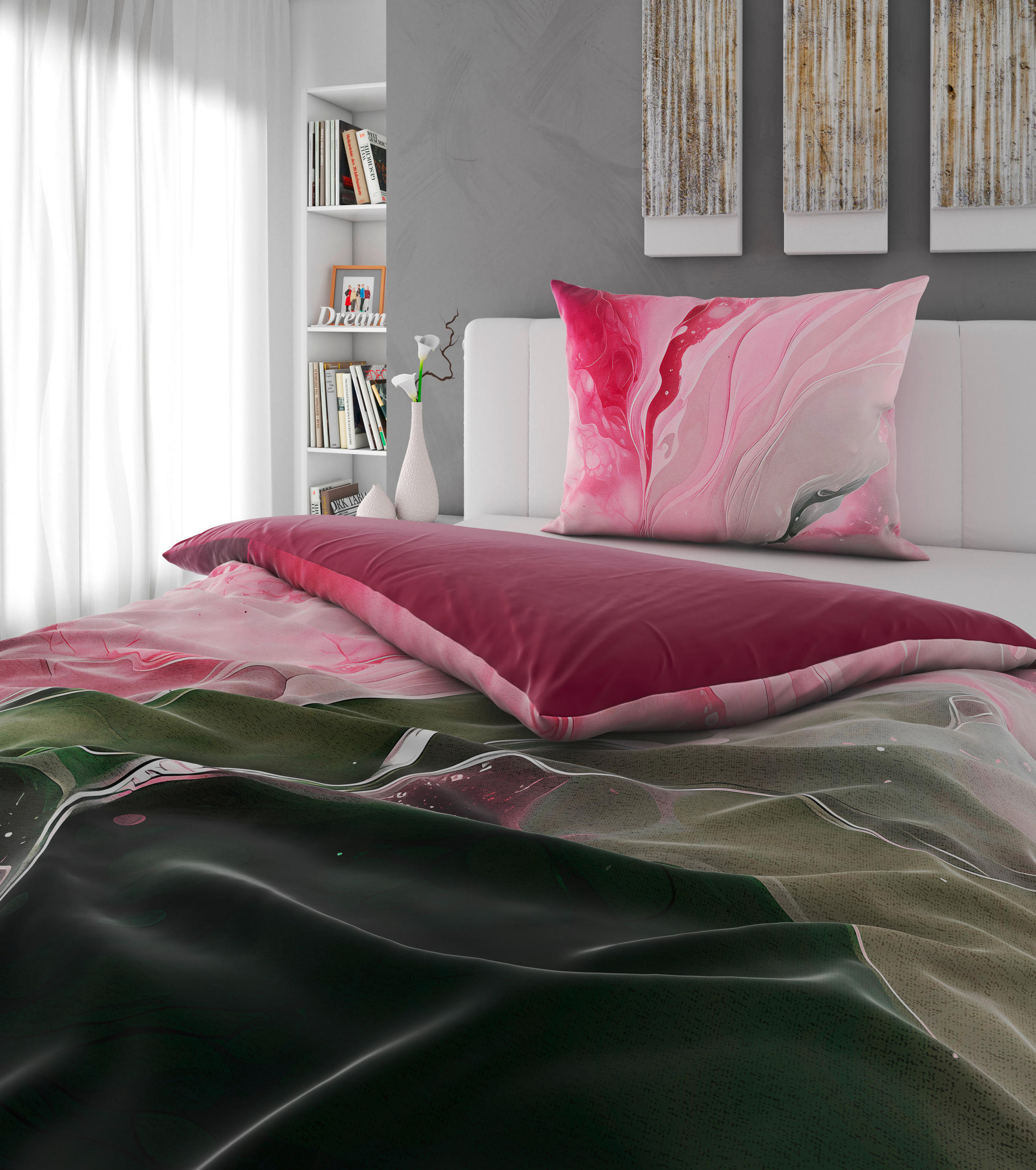 POSTELJINA SA DVA LICA 140/200 cm saten pink  - pink, tekstil (140/200cm) - Esposa
