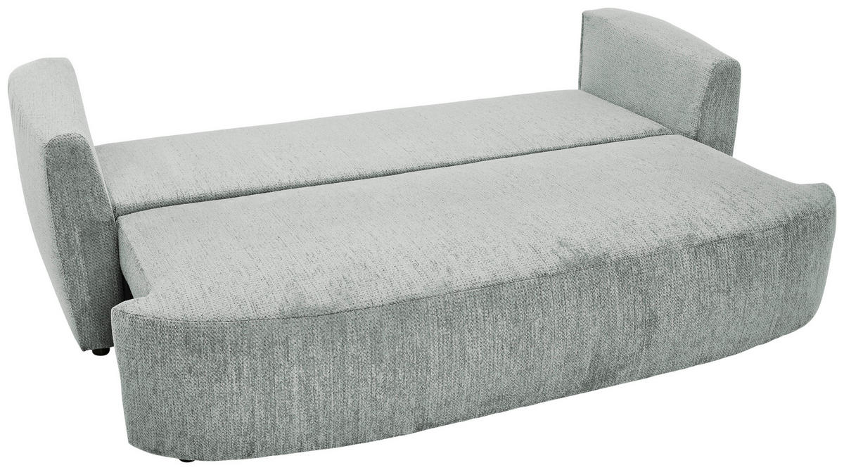 SCHLAFSOFA  mit Stoffauswahl, Liegefunktion, Schlafen auf Sitzhöhe, Rücken echt Chenille Grau  - Schwarz/Grau, KONVENTIONELL, Kunststoff/Textil (238/74/107cm) - Carryhome