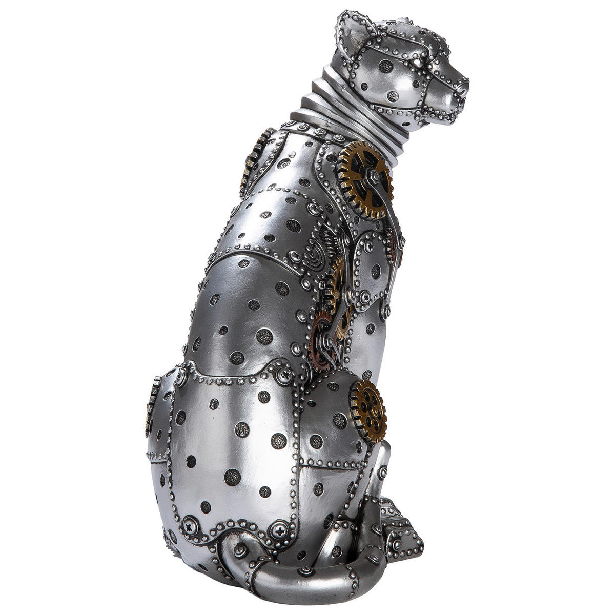 DEKOLEOPARD - Silberfarben/Schwarz, Basics, Kunststoff (19/25/13cm)