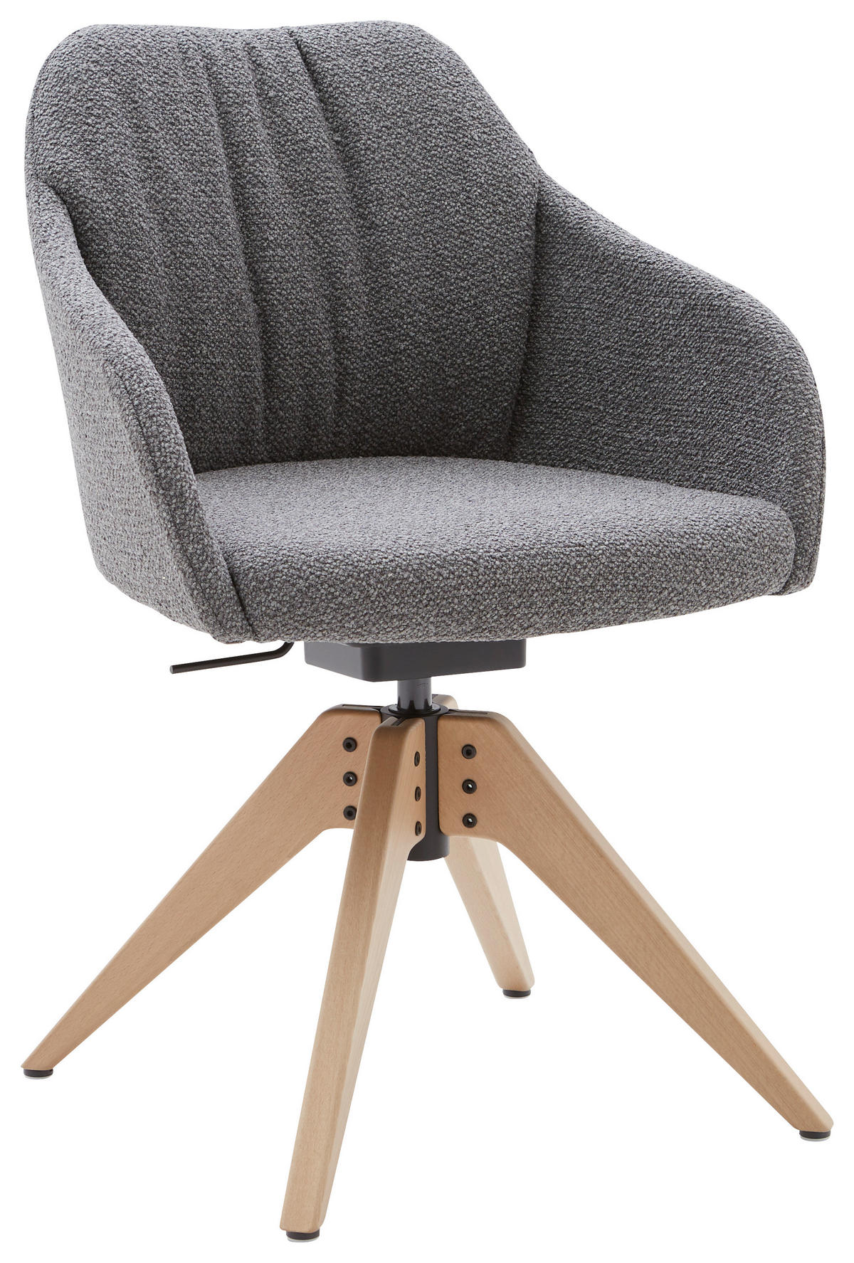 ARMLEHNSTUHL  in Flachgewebe  - Eichefarben/Grau, Design, Holz/Textil (58/82,5-85,25/60cm) - Johann Jakob