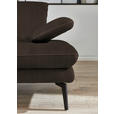 3-SITZER-SOFA in Velours Dunkelbraun  - Dunkelbraun/Beige, Design, Textil/Metall (222/89/104cm) - Dieter Knoll