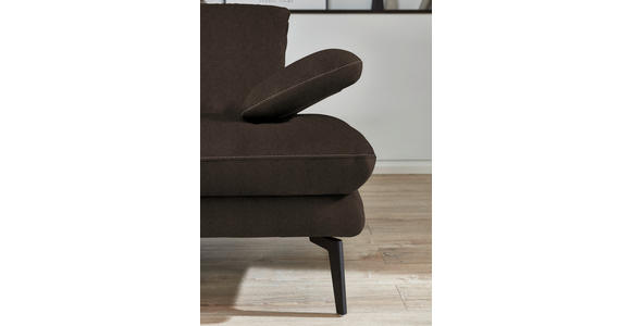 3-SITZER-SOFA in Velours Dunkelbraun - Dunkelbraun/Beige, Design, Textil/Metall (222/89/104cm) - Dieter Knoll