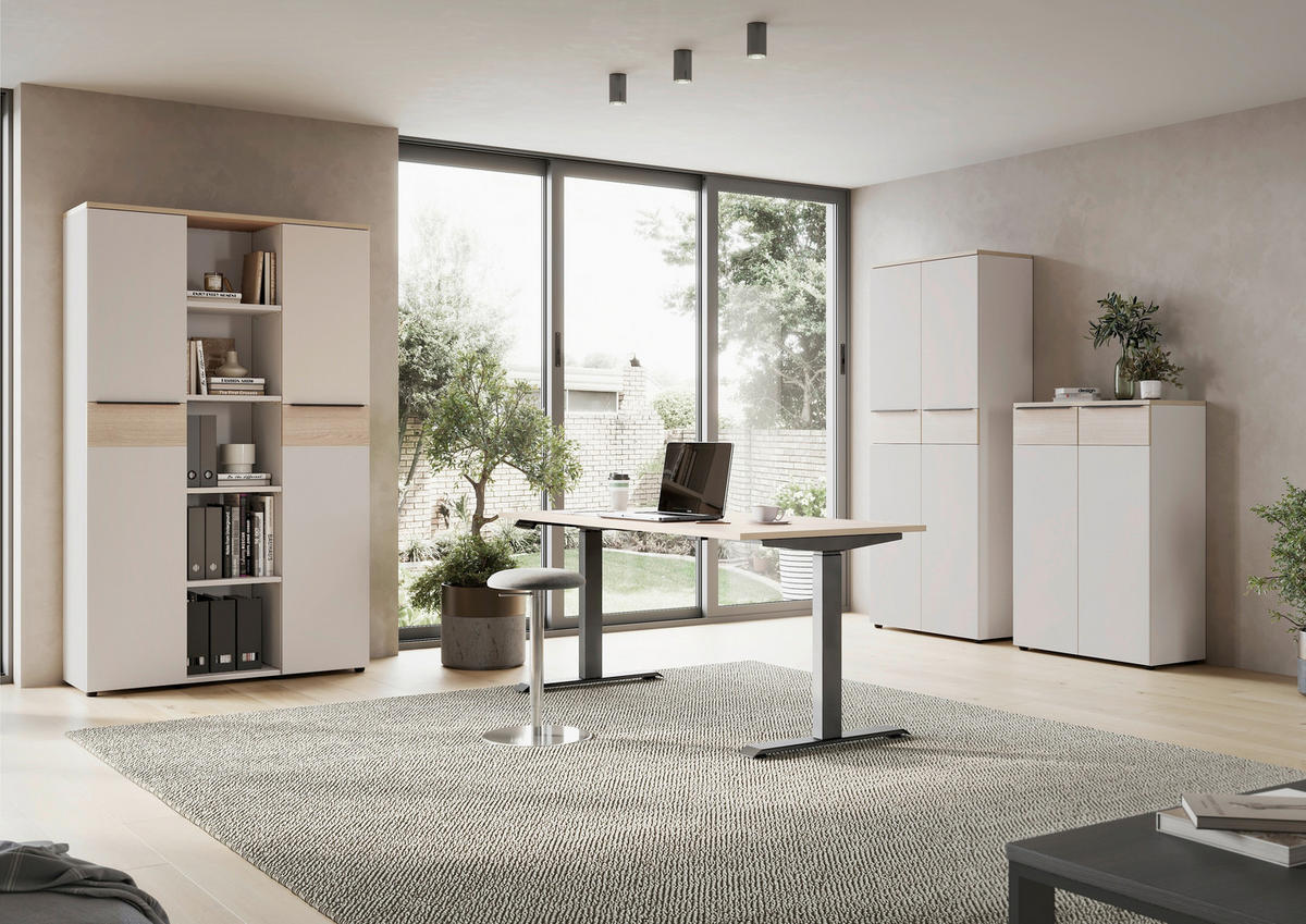 AKTENSCHRANK 80/120/40 cm  - Kaschmir/Eichefarben, Design, Holzwerkstoff (80/120/40cm) - Germania