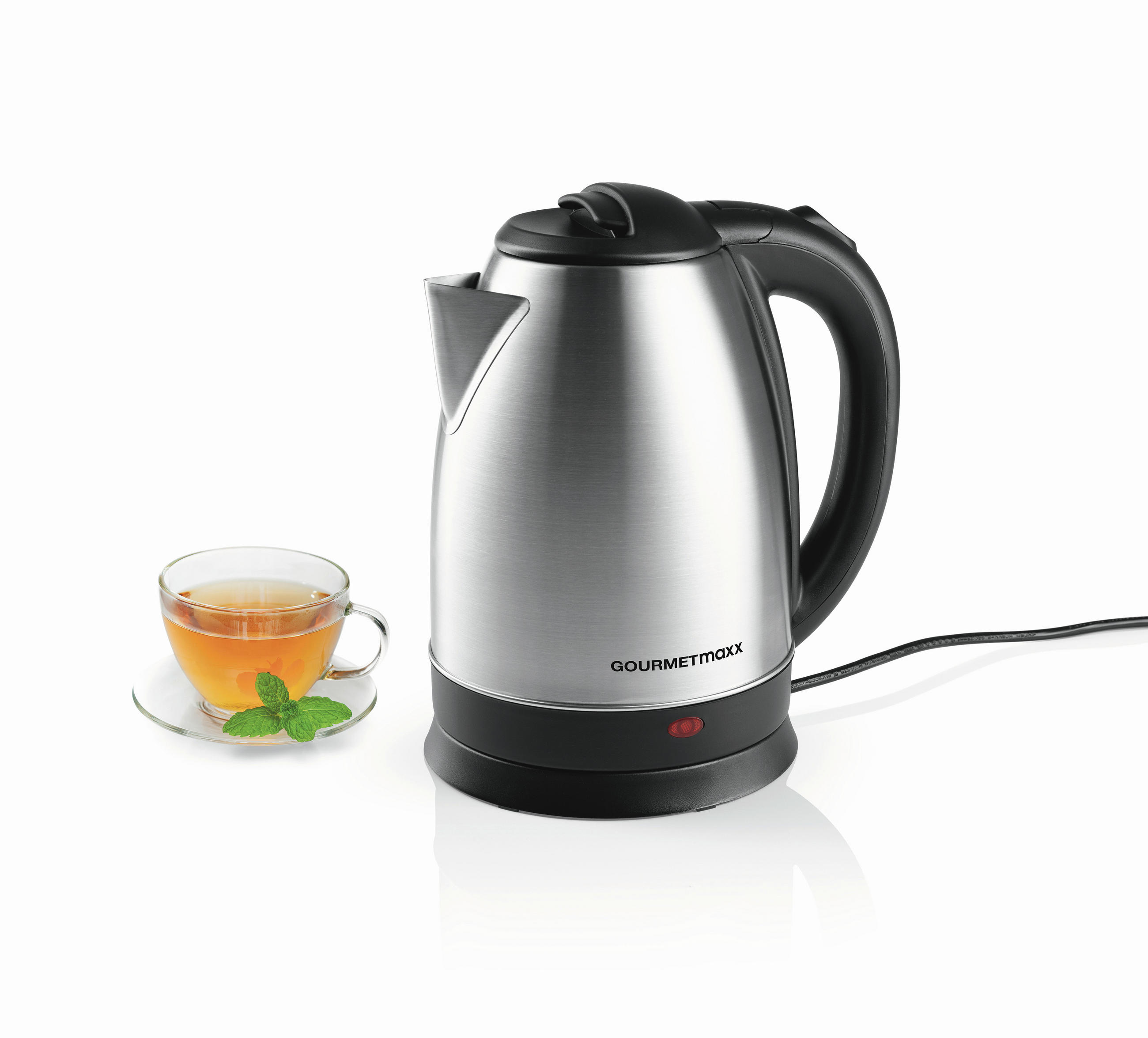 WASSERKOCHER GOURMETmaxx 1,8 l  - Edelstahlfarben/Schwarz, Basics, Kunststoff/Metall (24,5/16,5/21,5cm)