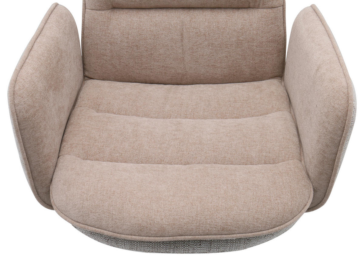 ARMLEHNSTUHL  Sitzfläche 360° drehbar Webstoff  Schwarz, Beige, Beigebraun  - Beige/Beigebraun, MODERN, Textil/Metall (62.5/99/71cm) - Livetastic