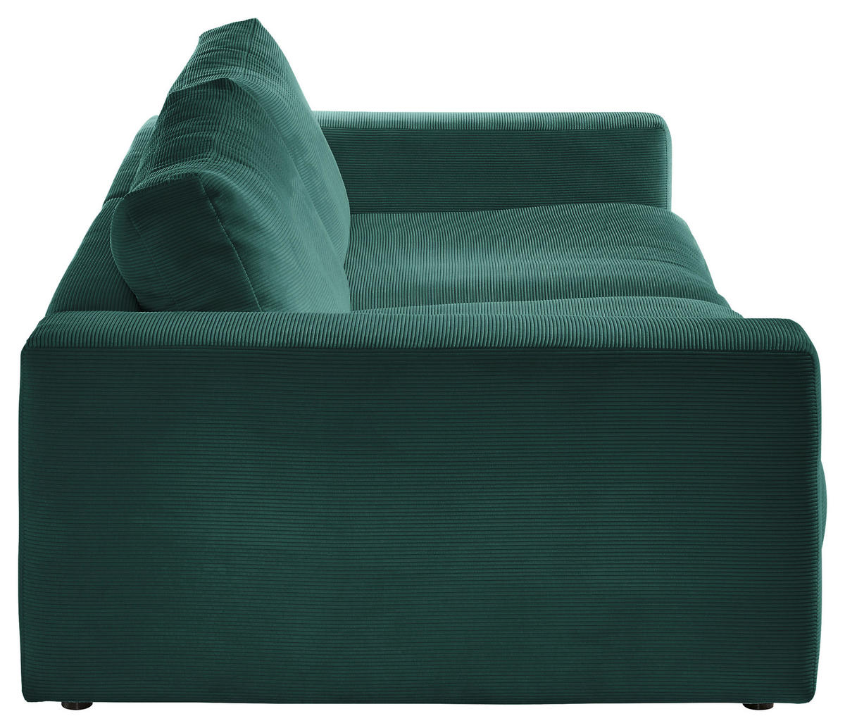 3-SITZER-SOFA in Feincord Grün  - Schwarz/Grün, Design, Kunststoff/Textil (290/86/127cm) - Lomoco