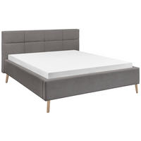 POLSTERBETT 180/200 cm  in Grau  - Eichefarben/Grau, KONVENTIONELL, Holz/Textil (180/200cm) - SetOne by Musterring