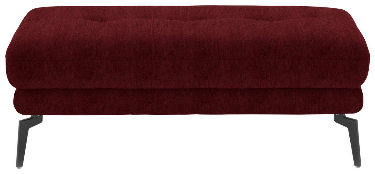HOCKER in Textil Bordeaux  - Bordeaux/Schwarz, Design, Textil/Metall (132/45/68cm) - Beldomo Style