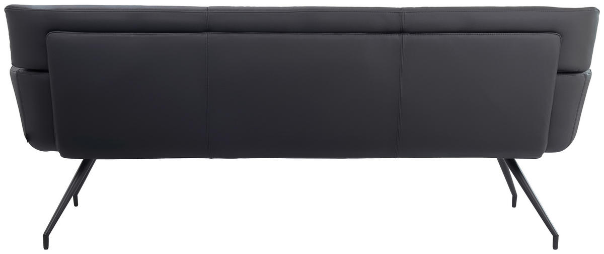 SITZBANK Metall, Leder Schwarz  - Schwarz, Design, Leder/Metall (220/91/70cm) - Dieter Knoll