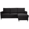 ECKSOFA Anthrazit Chenille  - Anthrazit/Schwarz, KONVENTIONELL, Holz/Textil (159/221cm) - Carryhome