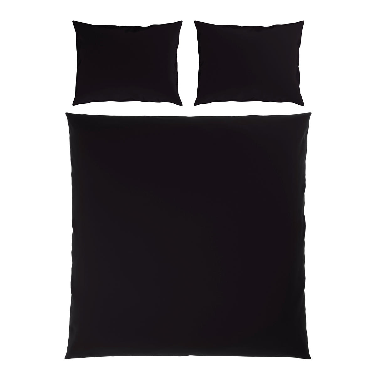 BETTWÄSCHESET 2-teilig TANJA Satin 200/210 cm  - Schwarz, Basics, Textil (200/210cm) - Novel