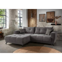 ECKSOFA  Cord Grau  - Schwarz/Grau, Modern, Textil/Metall (177/246cm) - MID.YOU