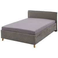 POLSTERBETT Lattenrost, Bettkasten 140/200 cm  in Grau  - Eichefarben/Birkefarben, KONVENTIONELL, Holz/Textil (140/200cm) - Stylife
