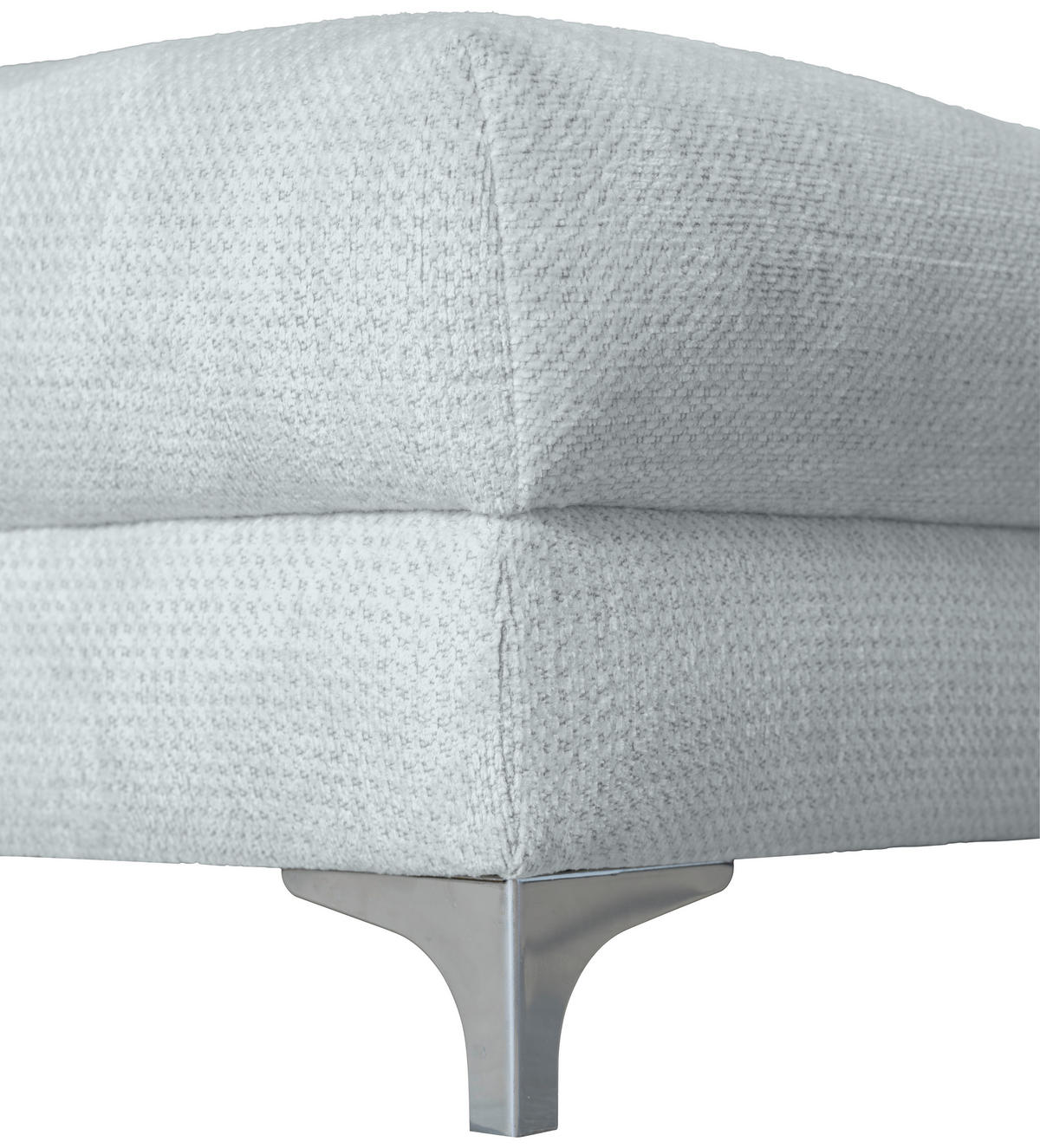 ECKSOFA in Chenille Hellgrau  227/329 cm  - Chromfarben/Hellgrau, KONVENTIONELL, Textil/Metall (227/329cm) - Carryhome