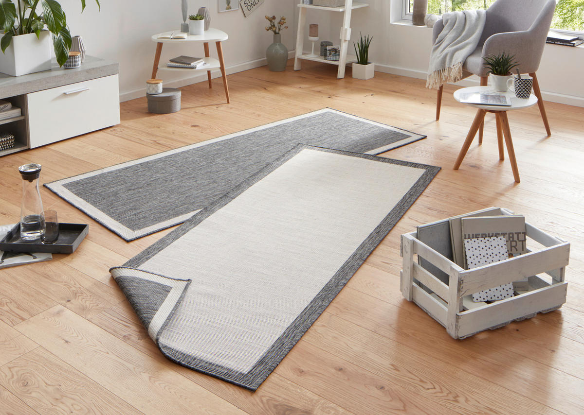 LÄUFER 80/250 cm Twin  - Creme/Grau, Design, Kunststoff (80/250cm)