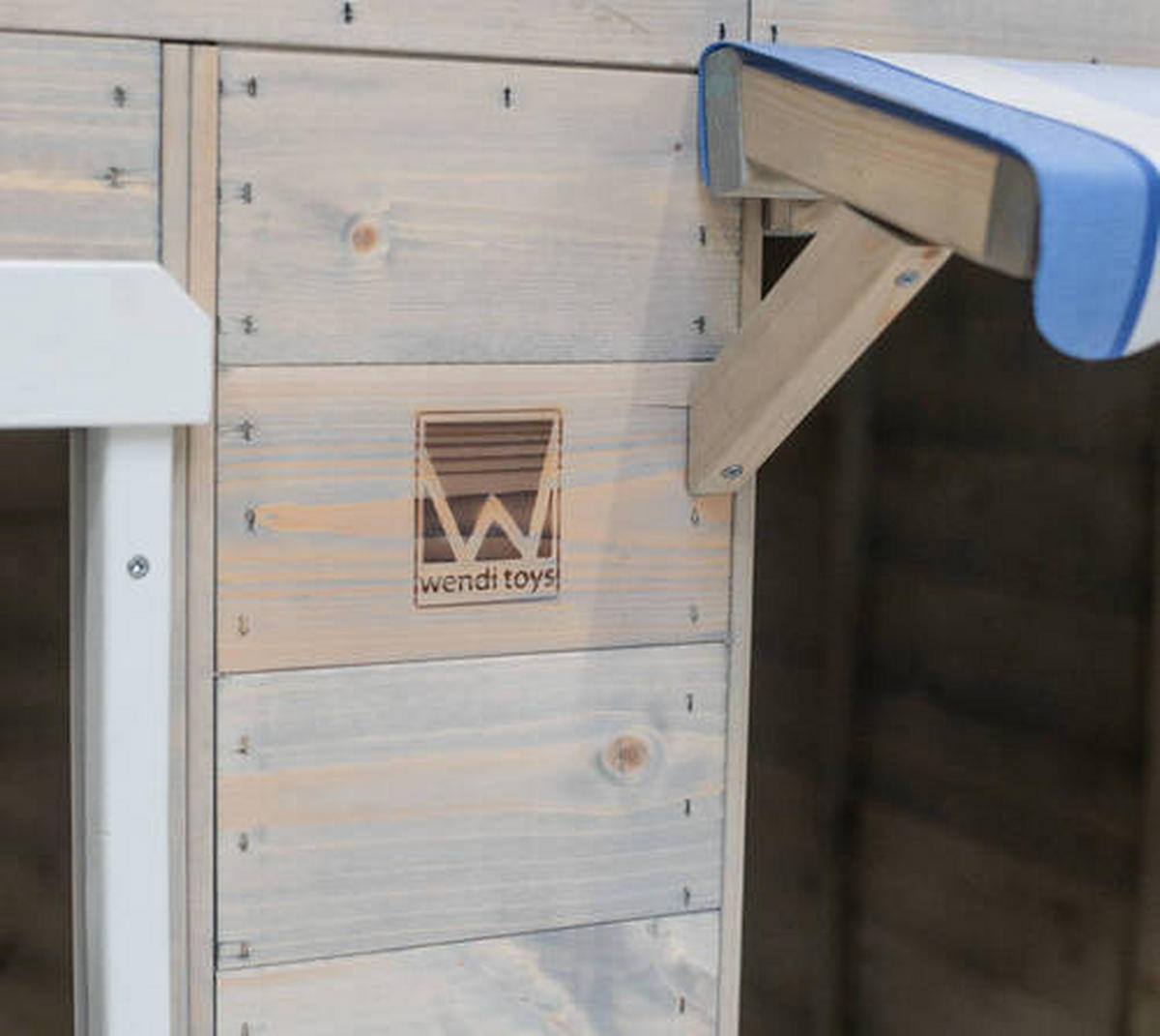 SPIELHAUS 120/155/120 cm  - Blau/Naturfarben, KONVENTIONELL, Holz (120/155/120cm) - Ambia Garden