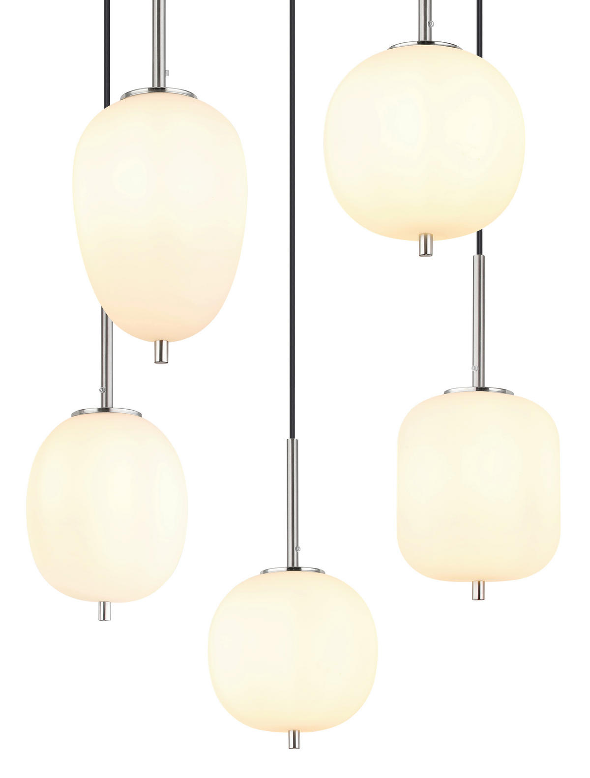 VISEČA SVETILKA        57,5/150 cm      E14 - barve niklja/opal, Basics, kovina/steklo (57,5/150cm) - Globo