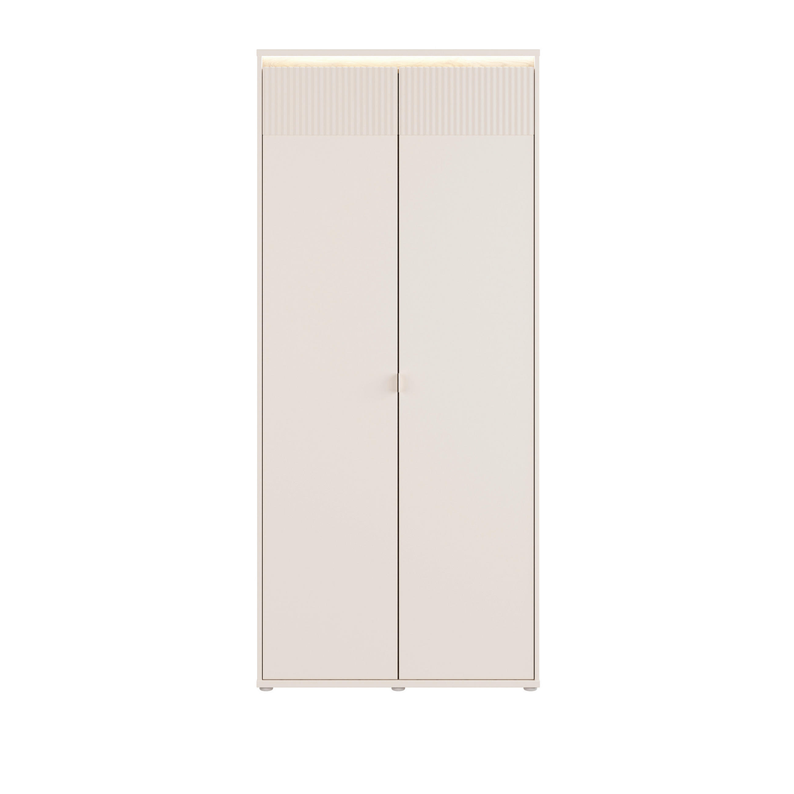 Dulap Cu Uși Rotative, 93,1/211,1/52,9 cm, culoare lemn stejar, nisipiu - culoare lemn stejar/nisipiu, Basics, metal/material pe bază de lemn (93,1/211,1/52,9cm) - Xora
