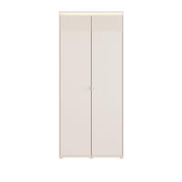 Dulap Cu Uși Rotative, 93,1/211,1/52,9 cm, culoare lemn stejar, nisipiu - culoare lemn stejar/nisipiu, Basics, metal/material pe bază de lemn (93,1/211,1/52,9cm) - Xora