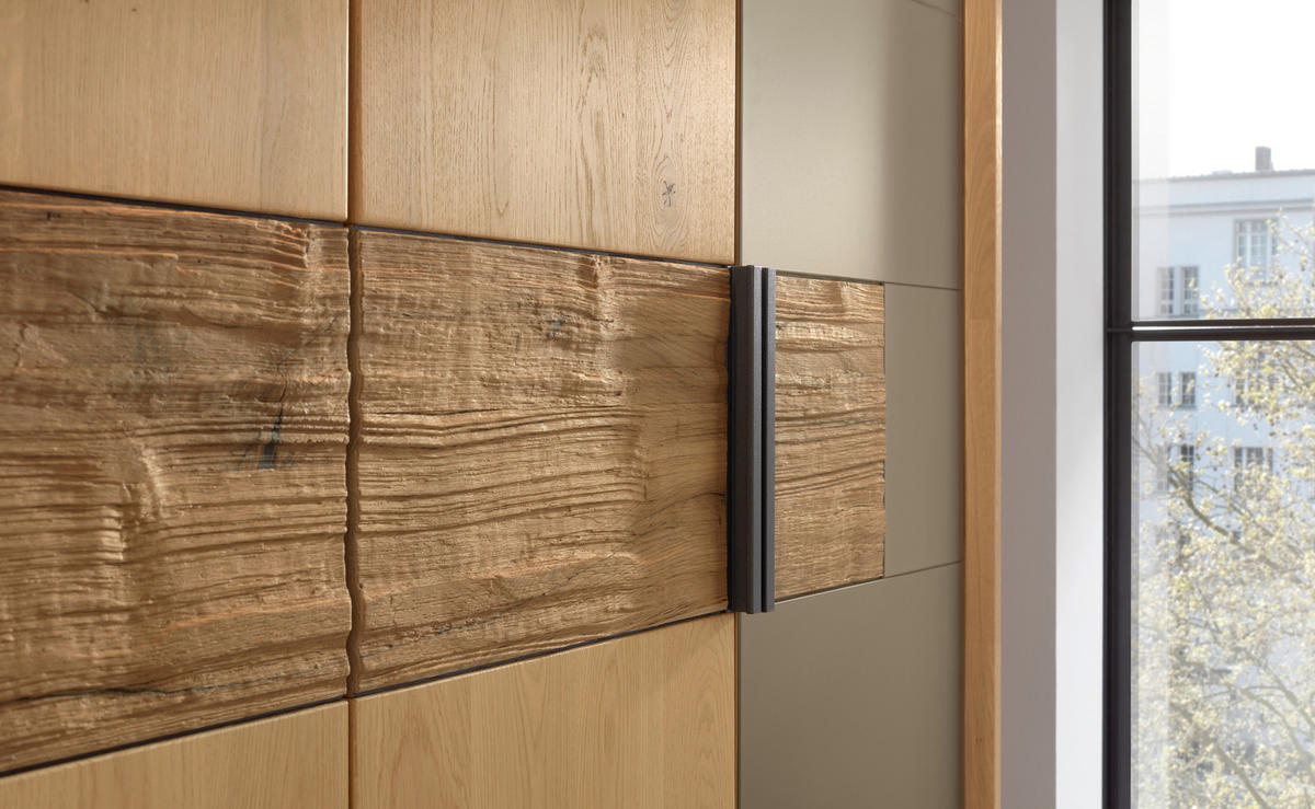 KLEIDERSCHRANK  in Braun, Eschefarben  - Eschefarben/Braun, Natur, Glas/Holz (299/225/57cm) - Valdera