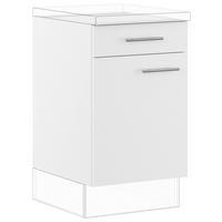 SCHUBKASTENUNTERSCHRANK 50/87,8/57,6 cm  in Weiß  - Edelstahlfarben/Weiß, Basics, Holzwerkstoff/Metall (50/87,8/57,6cm) - Impuls